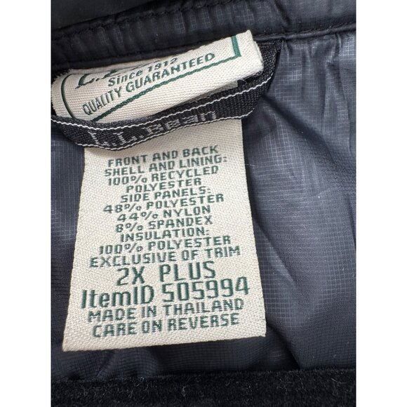 L.L. Bean Unisex 2X Plus Black Quilted Hooded Vest - Picture 6 of 11